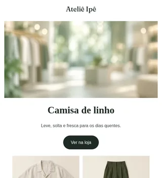 Um e-mail da loja, pronto para ajustar
