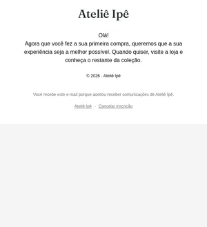 Prévia do modelo Boas-vindas da primeira compra · e-mail 2