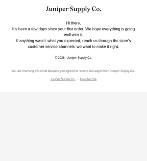 Preview of the First purchase welcome · email 3 template